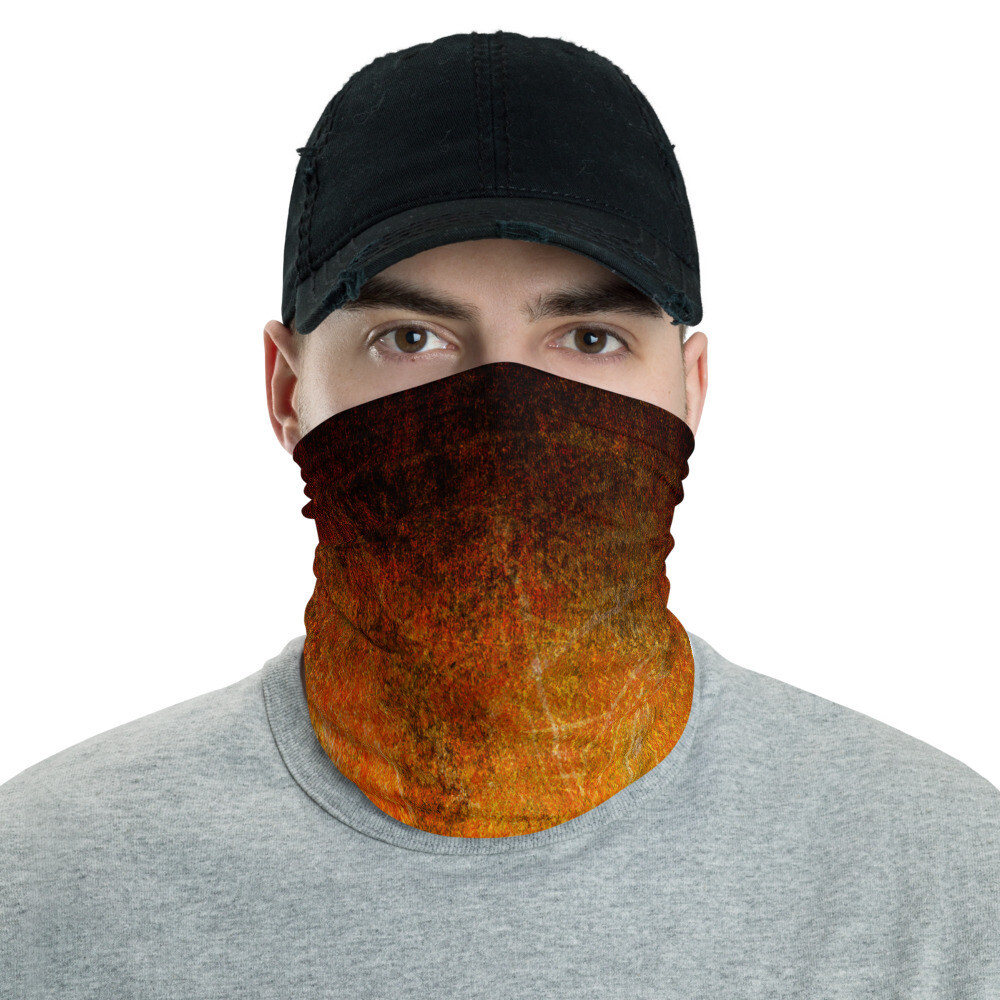 ORANGE CRACKLE DYED- All Purpose Face Covering/Neck Warmer