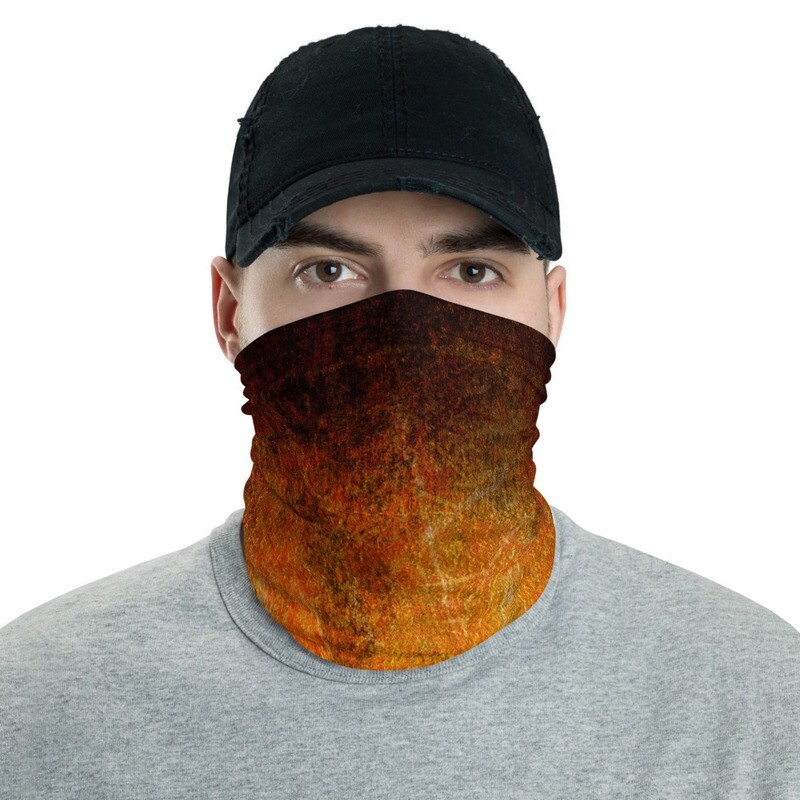 ORANGE CRACKLE DYED- All Purpose Face Covering/Neck Warmer