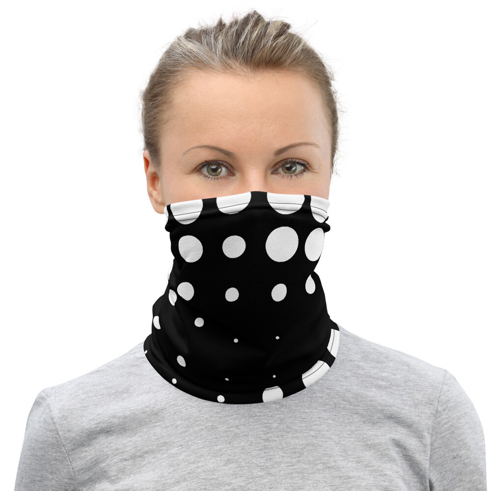 BLK &amp; WHT DOTS- All Purpose Face Covering/Neck Warmer