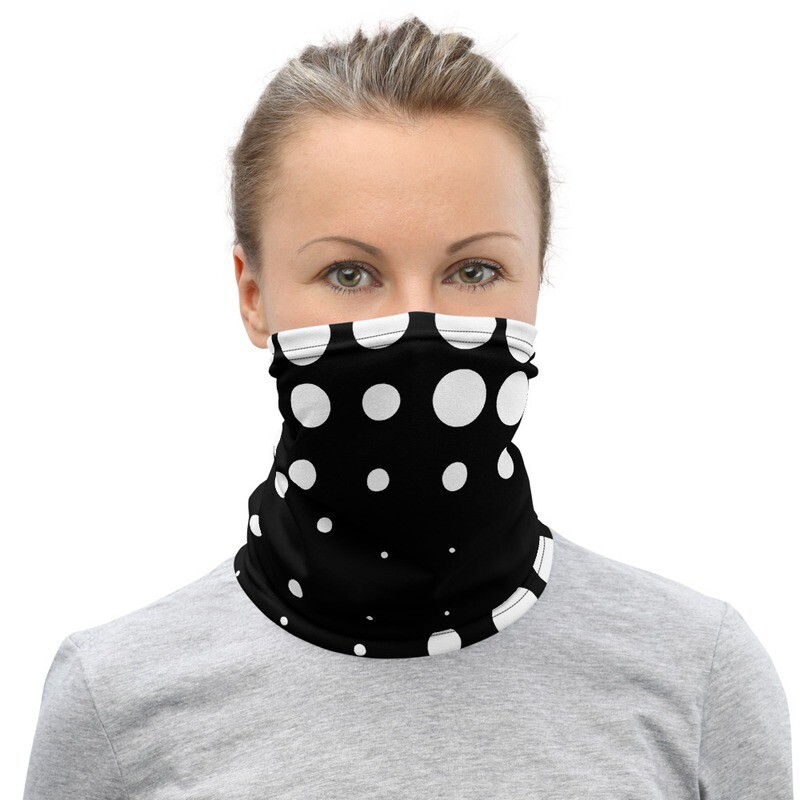 BLK &amp; WHT DOTS- All Purpose Face Covering/Neck Warmer