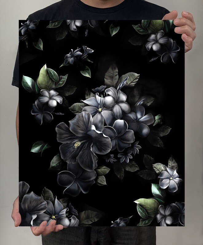 Black on Black floral Pattern