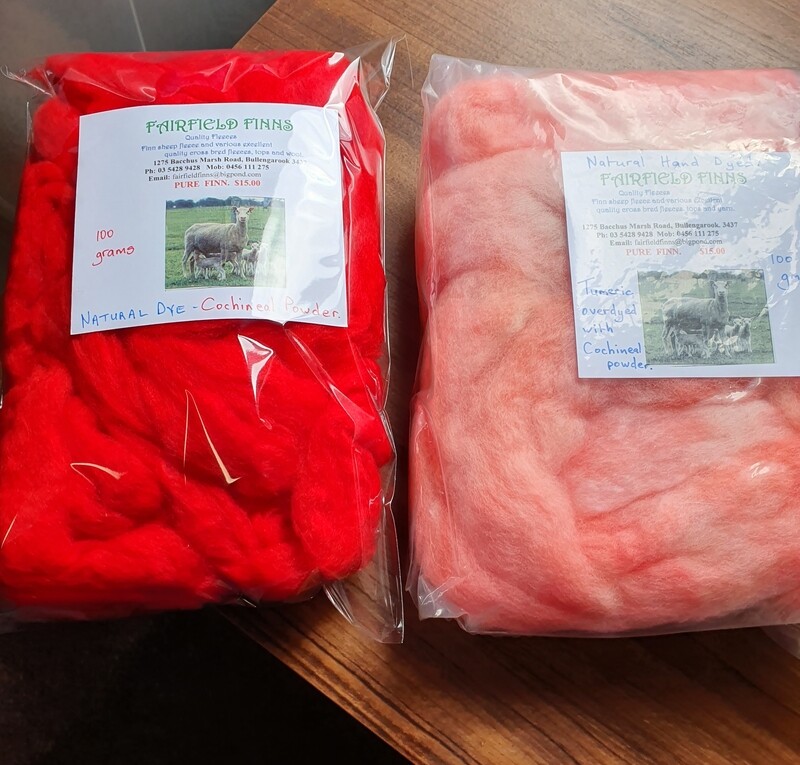 Natural dyed tops- Cochineal