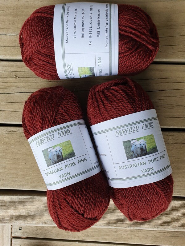 Commercially dyed Mahogany. 8 ply.
