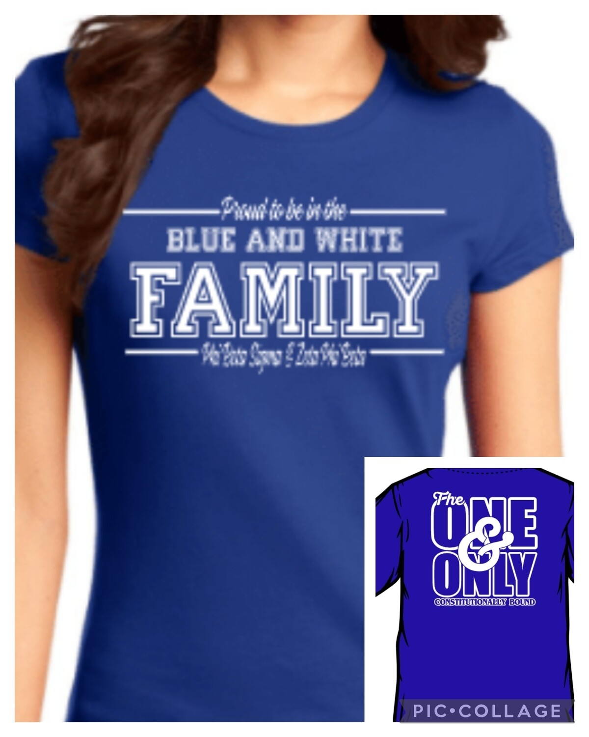 Blue and White Family t-shirt (Ladies)