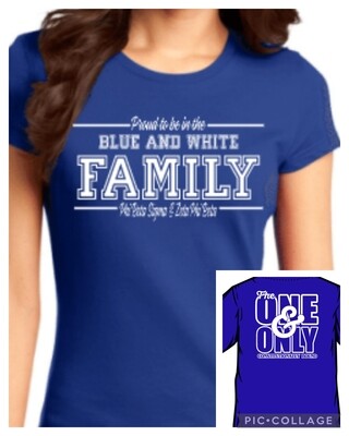 Blue and White Family t-shirt (Ladies)