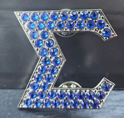 Blue Crystal Sigma Lapel Pin