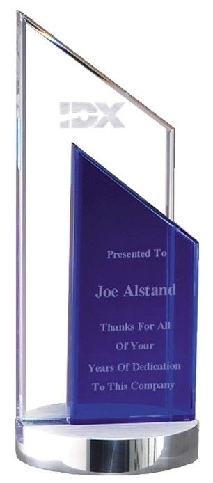 Crystal Blue Peak Award 3.75” X 9.75”
