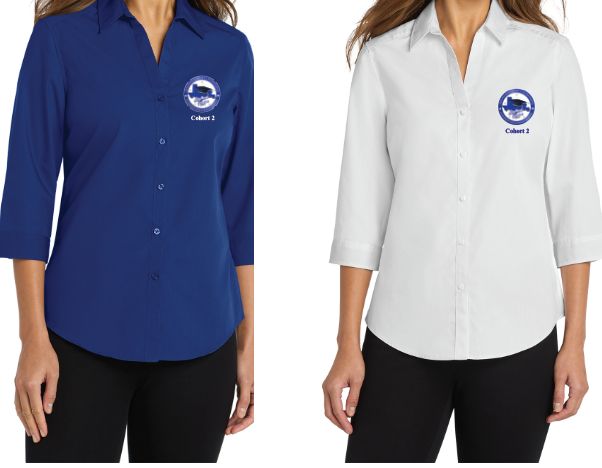 COHORT Women's 3/4-Sleeve Carefree Poplin Shirt