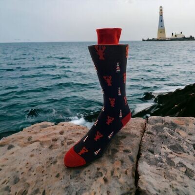 The Lobsters and Lighthouses Sock