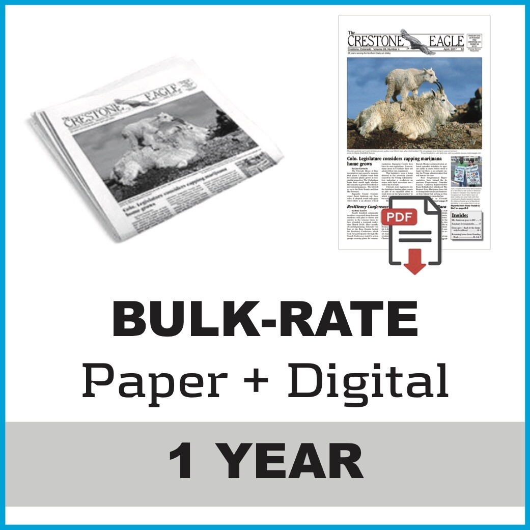 Crestone Eagle News - Annual Paper + Digital Subscription