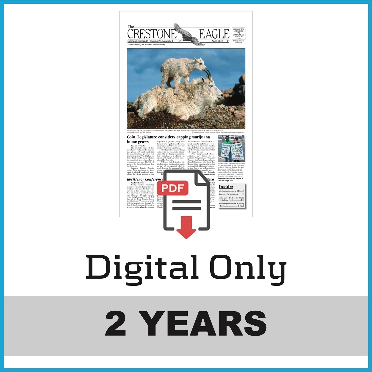 Crestone Eagle News - 2 Year Digital Subscription