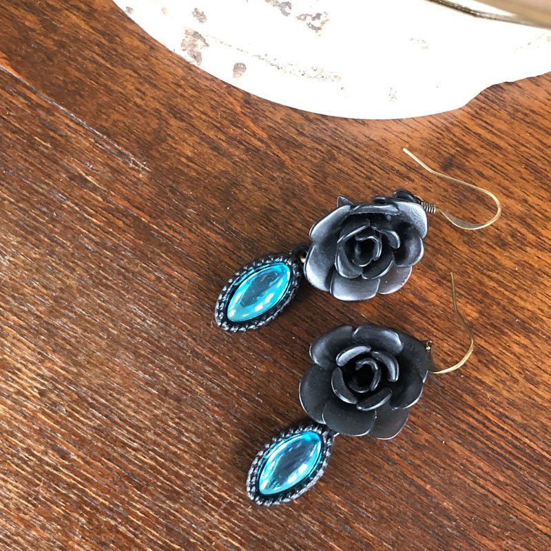 Orecchini Shine con Rosa Nera