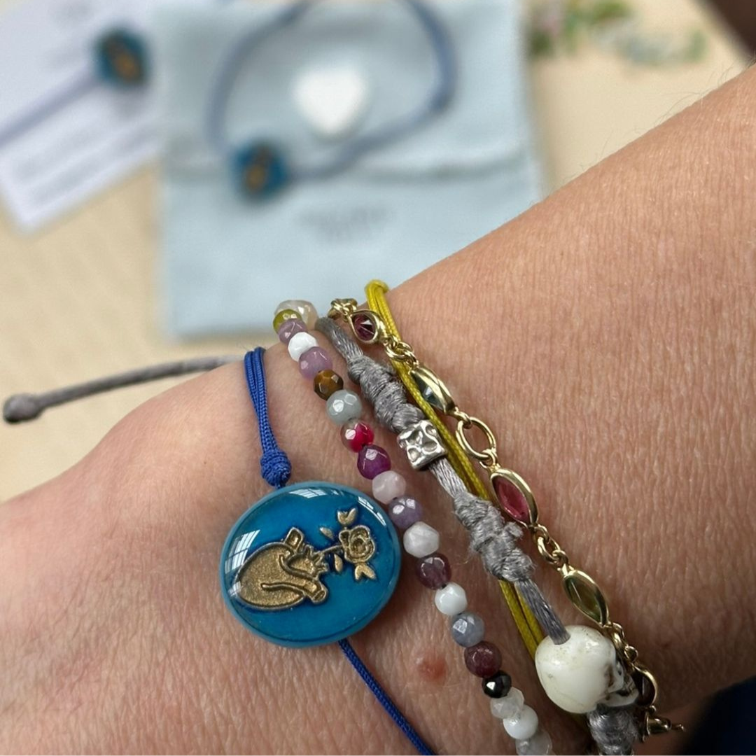 Bracciale Cuore Anatomico fiorito