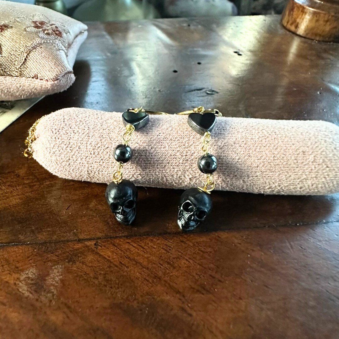 Orecchini con Teschietto nero
