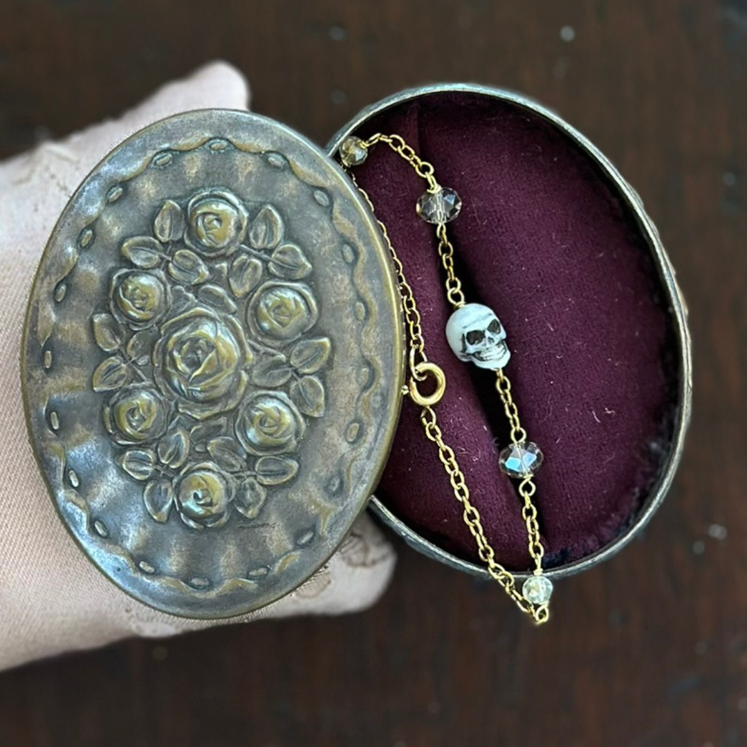 Bracciale con Teschietto avorio e cristalli