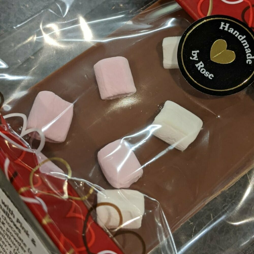 Milk Chocolate Bar with Pink and White Marshmallows (large)