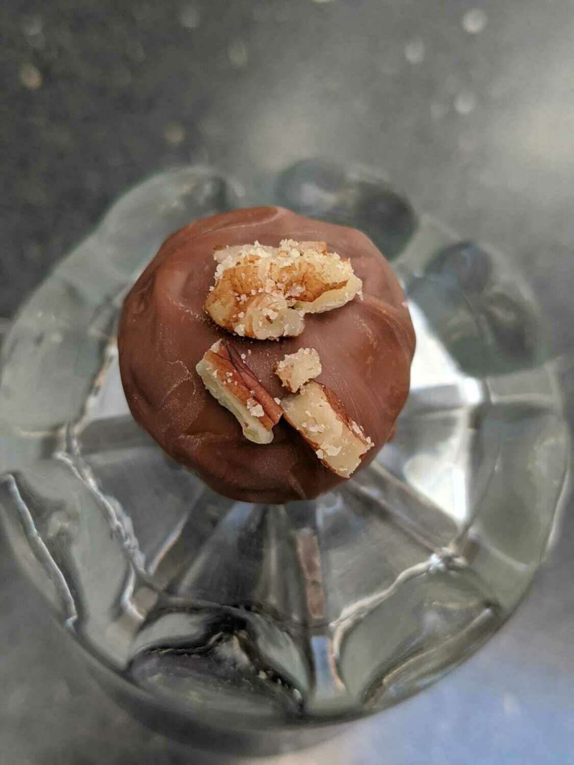 Salted Pecan Praline Truffle (covered in Milk Chocolate)