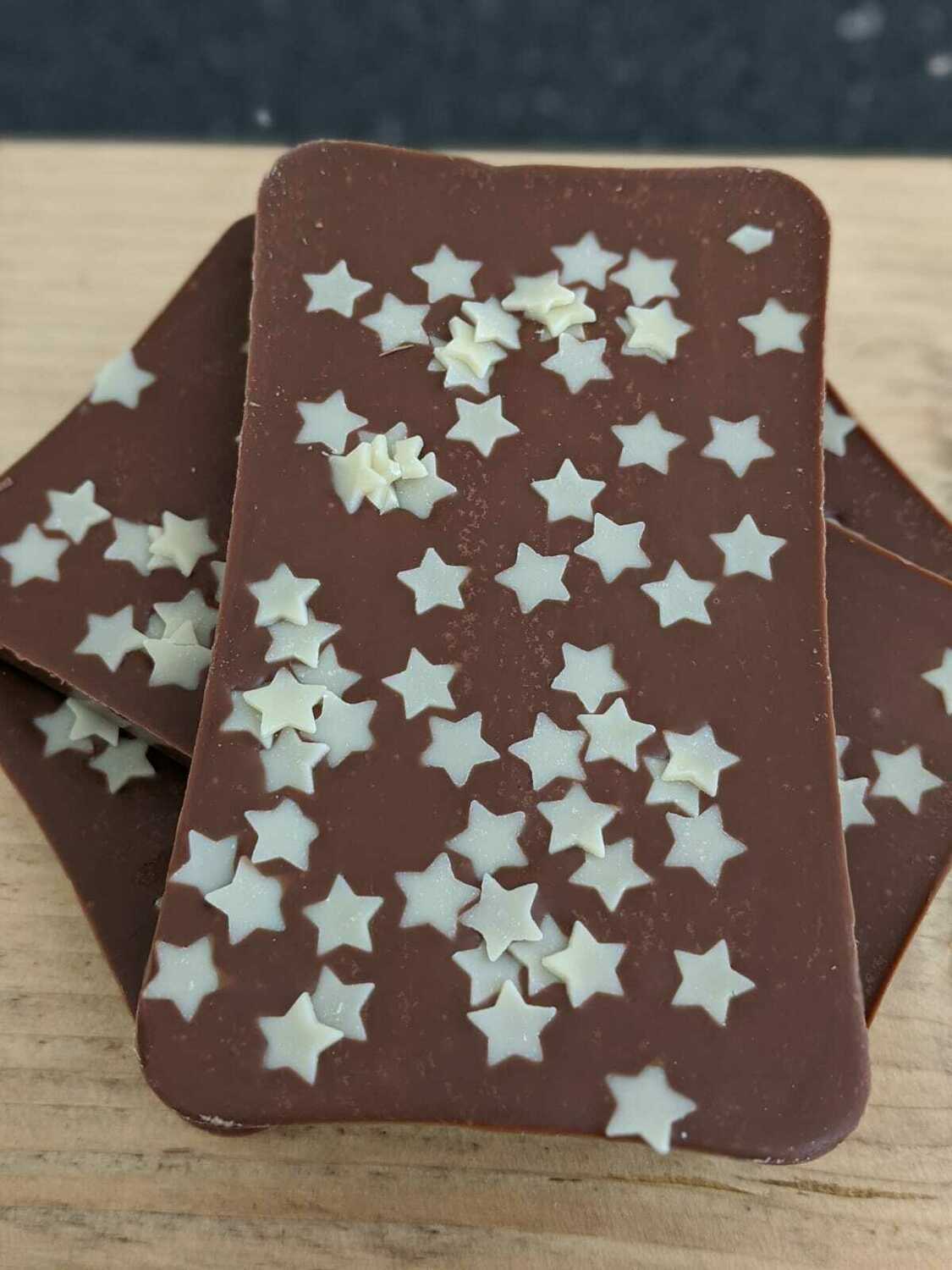 Milk Chocolate Slab with White Chocolate Stars