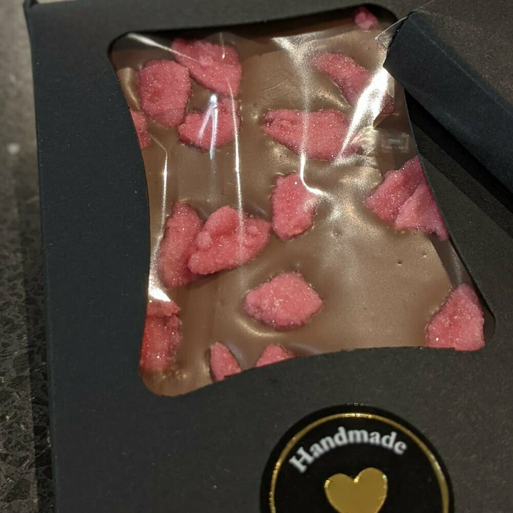 Milk Chocolate Slab with Crystalised Rose Petals