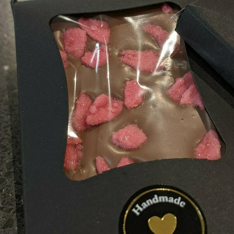 Milk Chocolate Slab with Crystalised Rose Petals