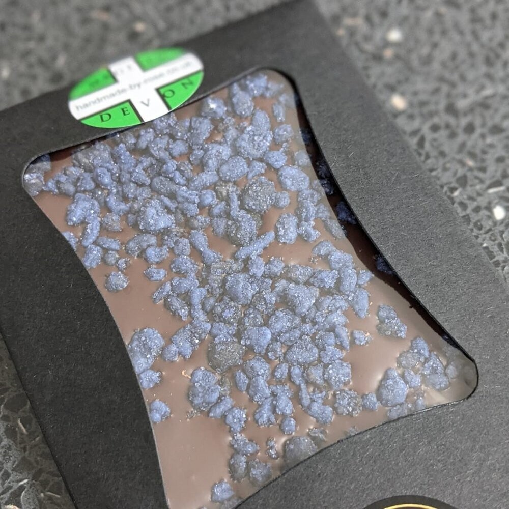 Dark Chocolate Slab with Crystalised Violets