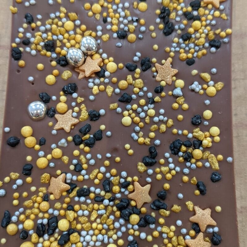 Milk Chocolate Slab with Golden Galaxy  Sprinkles