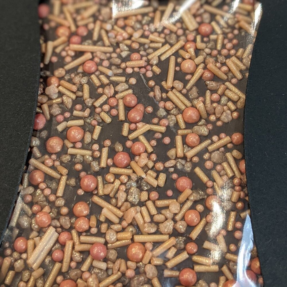 Dark Chocolate Slab with Rose Gold Sprinkles