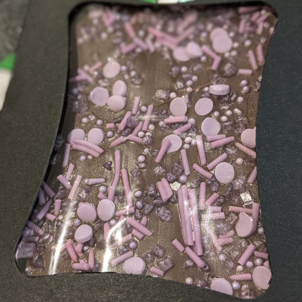 Dark Chocolate Slab with Blackcurrant Sprinkles