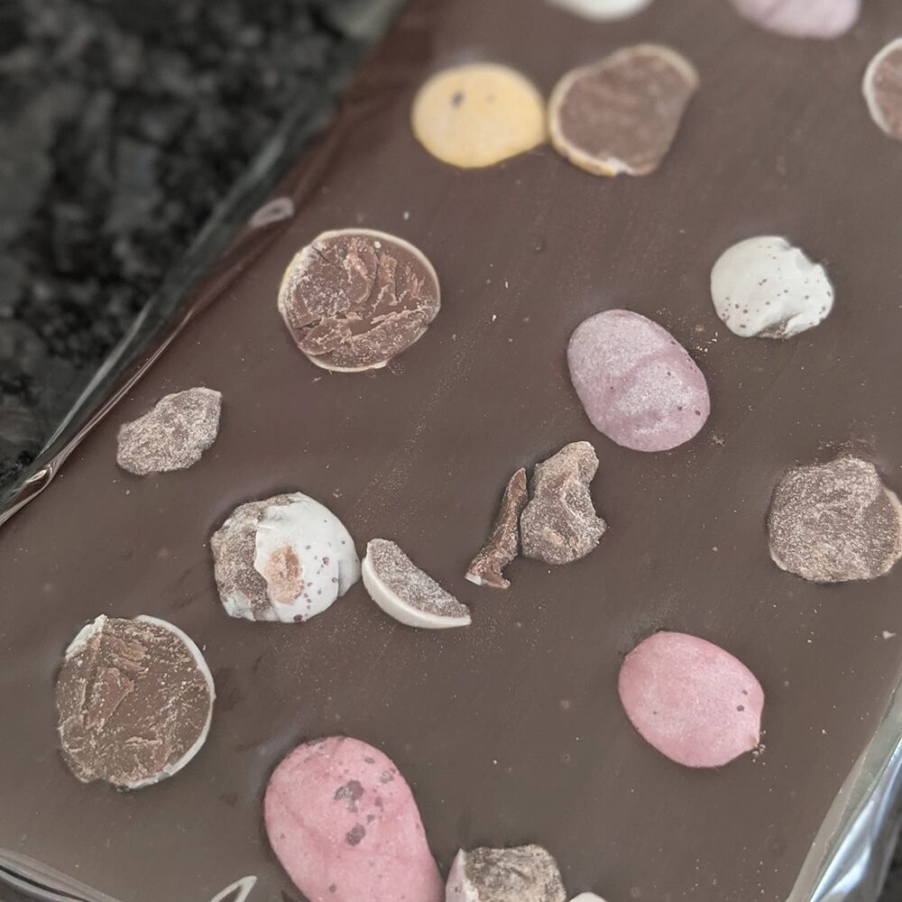 Dark Chocolate Slab with Crushed Cadbury's Mini Eggs