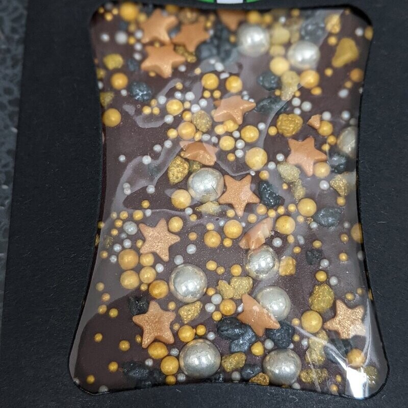Dark Chocolate Slab with Golden Galaxy  Sprinkles