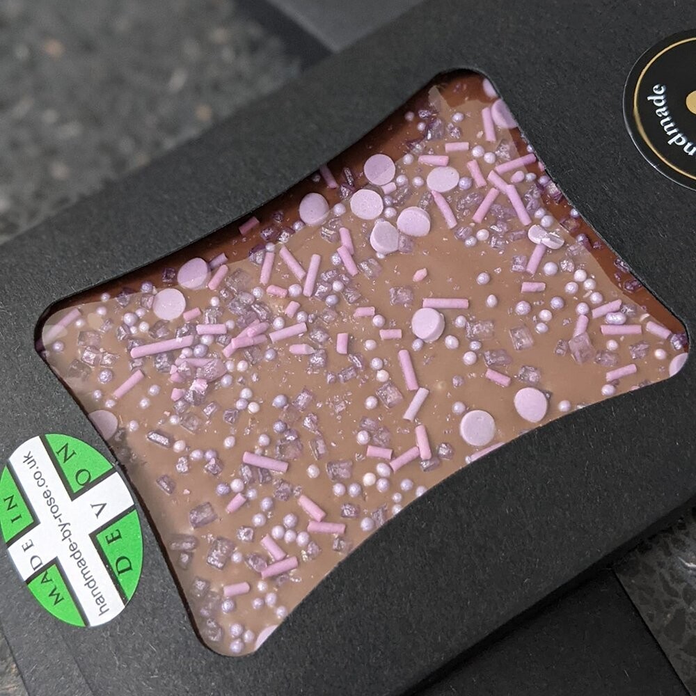 Milk Chocolate Slab with Blackcurrant Sprinkles