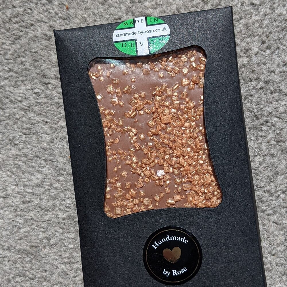Milk Chocolate Slab with Gold Glimmer Sugar
