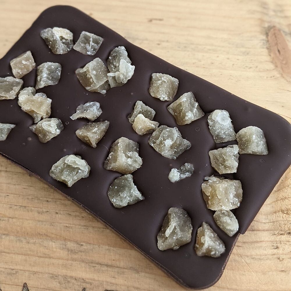 Milk Chocolate Slab with Ginger Mini Cubes