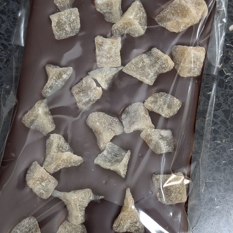 Dark Chocolate Slab with Ginger Mini Cubes