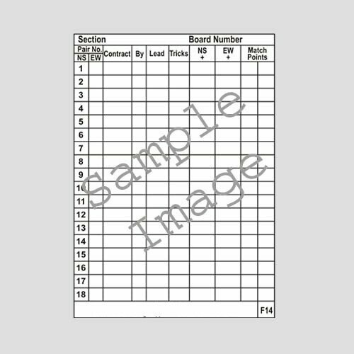 Travelling Slips - 18 Tables (Numbered)