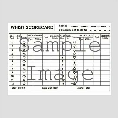 Whist Scorecards