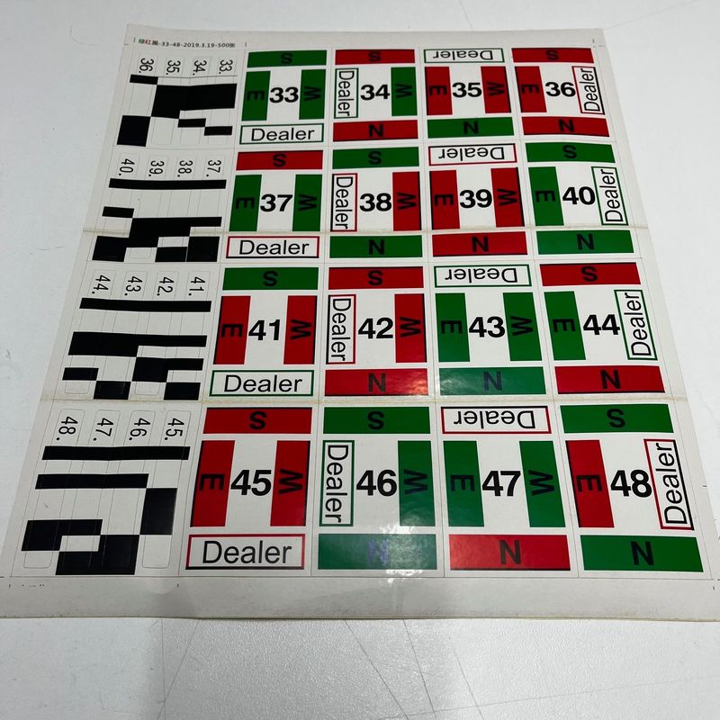 Dealing Machine Board Stickers 33-48