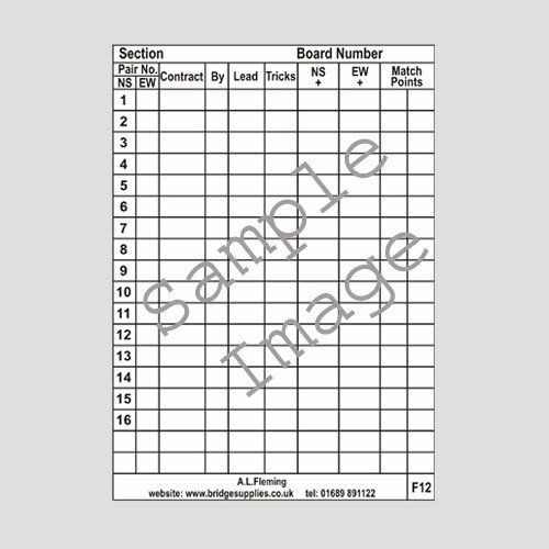 Travelling Slips - 16 Tables (Numbered)