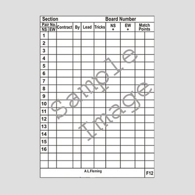 F12 Travelling Slips - 16 Tables (Numbered)