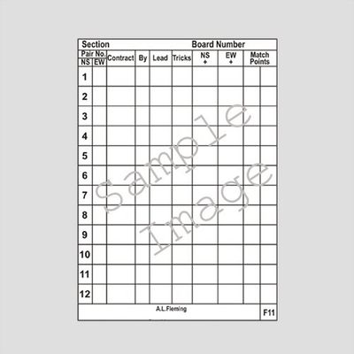 F11 Travelling Slips - 12 Tables (Numbered)