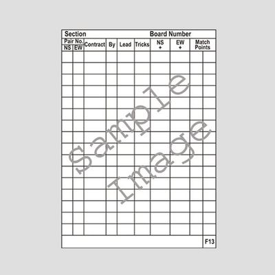 F13 Travelling Slips - 16 Tables (Unnumbered)