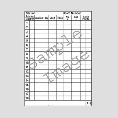 F14 Travelling Slips - 18 Tables (Numbered)
