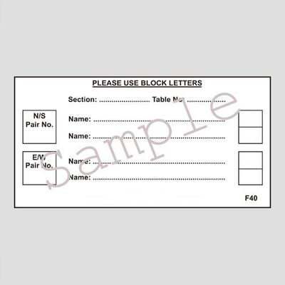 F40 - Table Name Slips