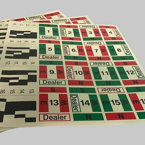 Replacement Dealing Machine Stickers 1-16