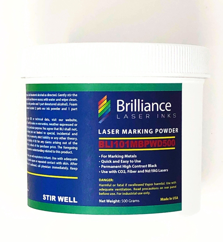 Brilliance Laser, BLI101MBPWD500-Metal Marking Powder-Black-1 KG-CO2/Fiber/YAG