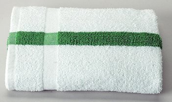 22X44 GREEN STRIPE ECONOMY BATH TOWEL