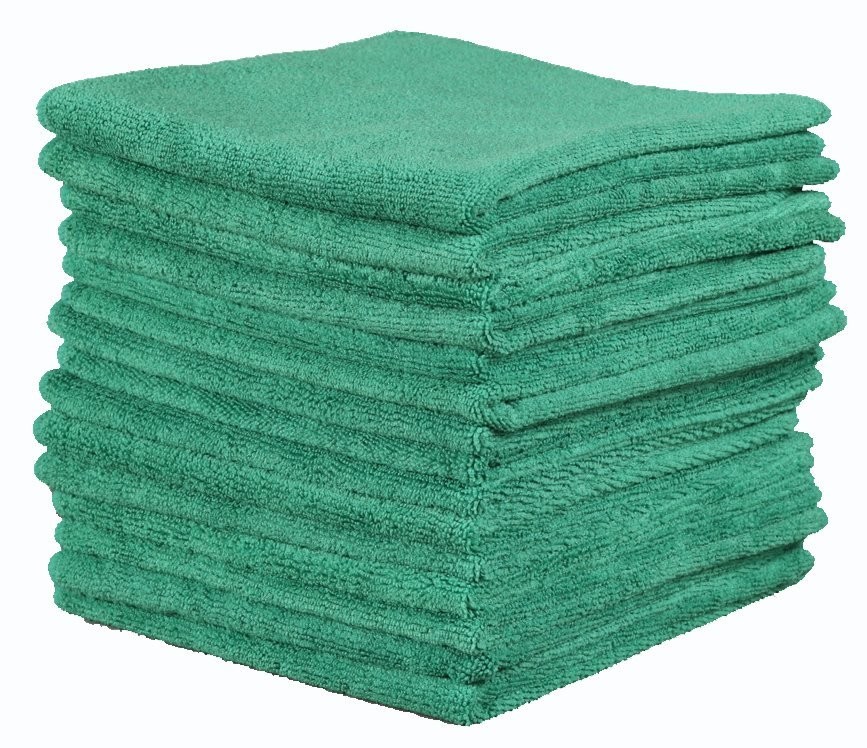 16X16 GREEN MICROFIBER TERRY TOWEL