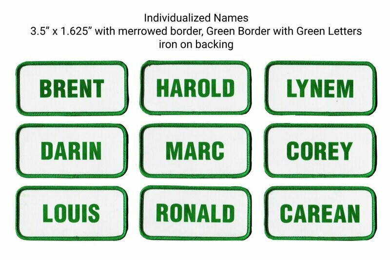 Custom Patch Individualized Names Green