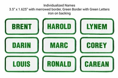 Custom Patch Individualized Names Green