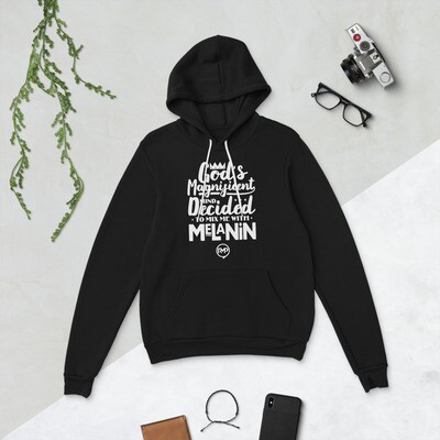"Gods Magnificent Mind Mixed Me with Melanin" Unisex hoodie